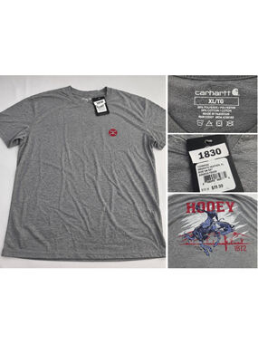 Hooey Men’s Ride Em SST T-Shirt XL Graphite Heather Rodeo Cowboy NWT #1830